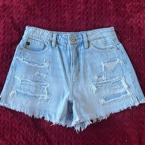 Kancan high waist frayed jean shorts NWOT